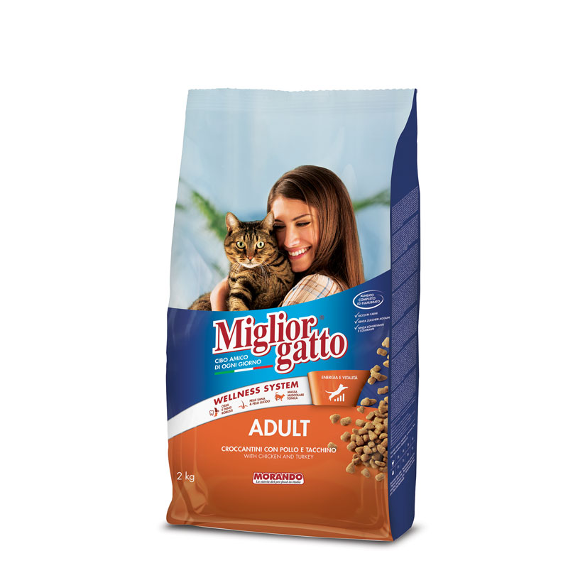 Migliorgatto Adult Cat Food - Kibble With Chicken, Turkey and Vegetables Migliorgatto Adult Cat Food - Kibble With Chicken, Turkey and Vegetables