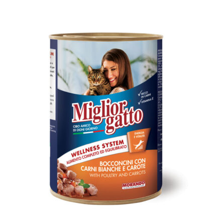 Migliorgatto Cat Food Chunks With White Meats and Carrots