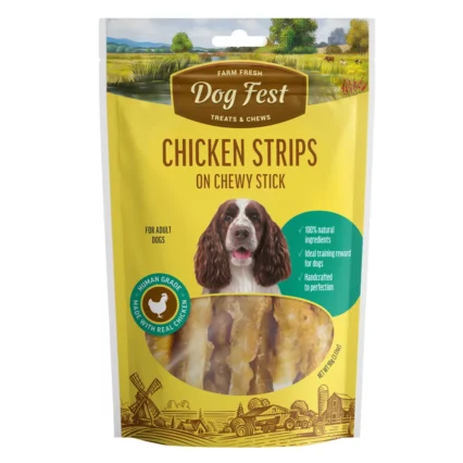 Dog Fest Chicken Strips on Chewy Stick