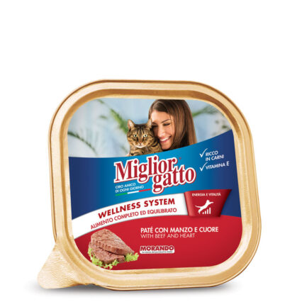 Migliorgatto Adult Cat Food Pate With Beef and Heart