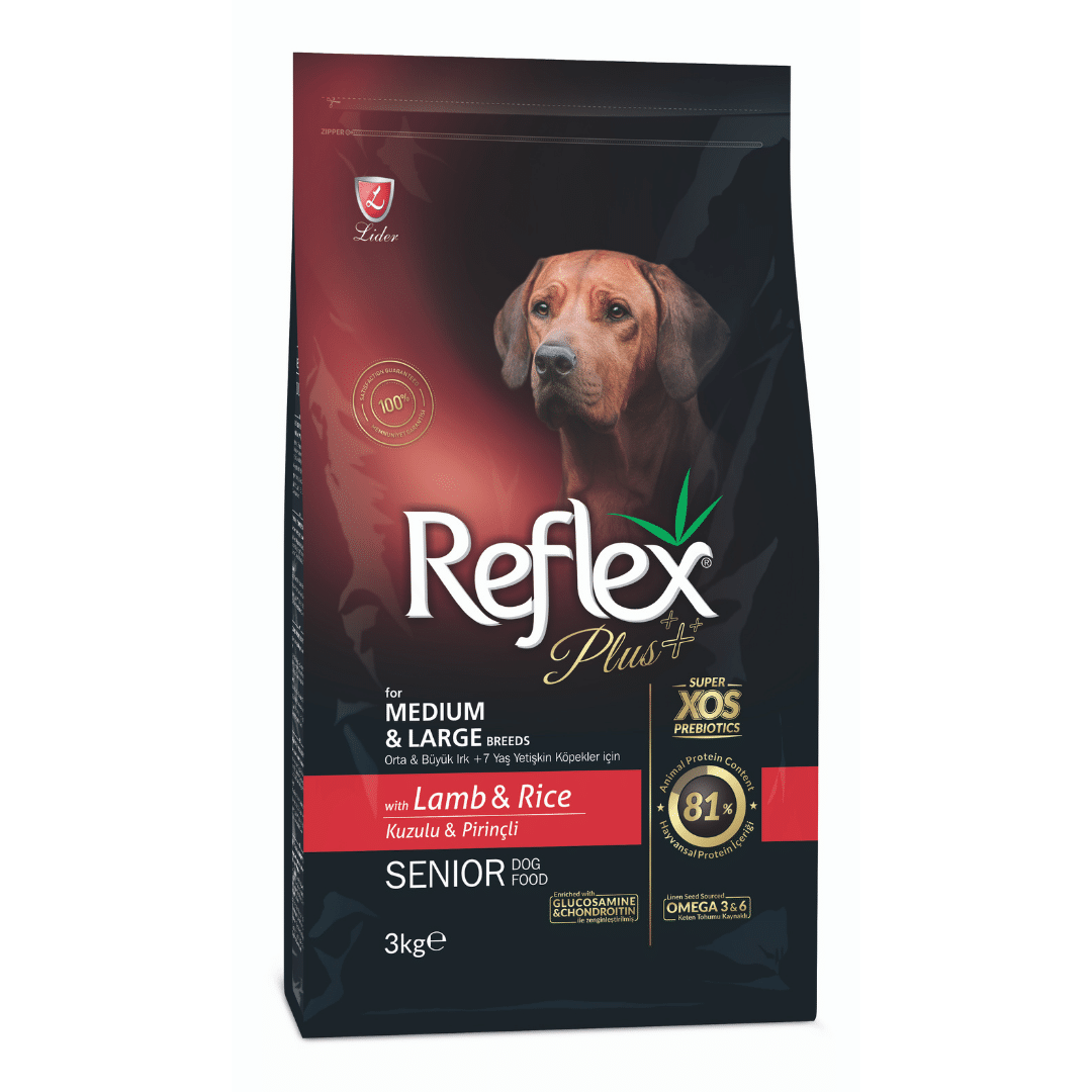 Reflex Plus +7 Age Adult Dog Food With Lamb & Rice for Medium & Large Breeds Reflex Plus +7 Age Adult Dog Food With Lamb & Rice for Medium & Large Breeds