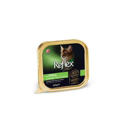 Reflex Plus Kitten Food Aluminium Tray – Beef -Chunks in Jelly 0.1kg
