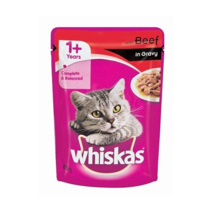 Whiskas Pouch Adult Cat Food (Beef)