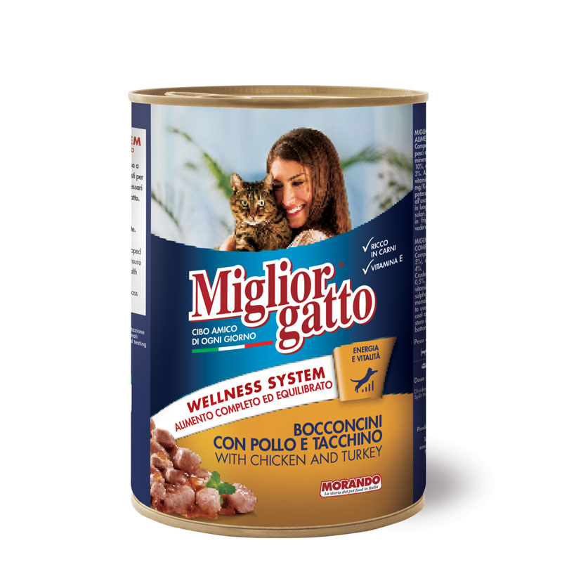 Migliorgatto Adult Cat Food Chunks With Chicken and Turkey Migliorgatto Adult Cat Food Chunks With Chicken and Turkey