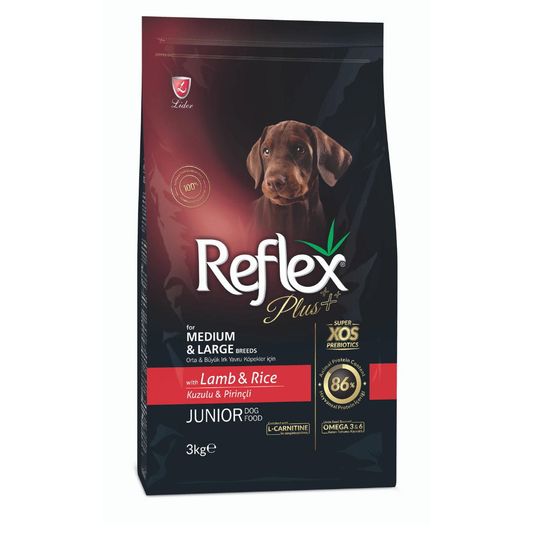 Reflex Plus Premium Adult Dog Food – Medium/Large Breed Junior Lamb & Rice Reflex-Plus-Medium-Large-Breed-JUNIOR-Dog-Food-–-Lamb-and-Rice-3kg-petsgalleria