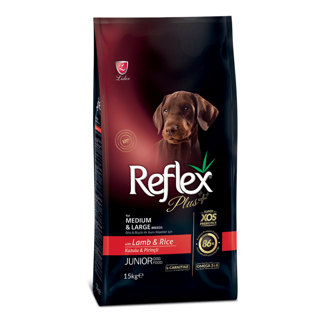 Reflex Plus Premium Adult Dog Food – Medium/Large Breed Junior Lamb & Rice Reflex-Plus-Premium-Adult-Dog-Food-–-Medium-Large-Breed-Junior-Lamb-Rice-15kg-petsgalleria.