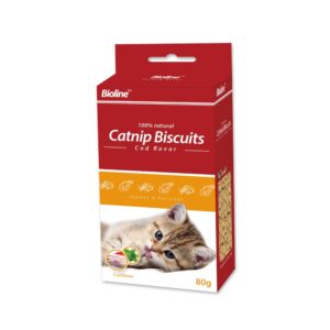 Bioline Catnip Biscuit – Cod Flavor – Cat Food - petsgalleria