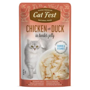 Cat Fest Cat Food Pouches – Chicken with Duck in Tender Jelly - petsgalleria