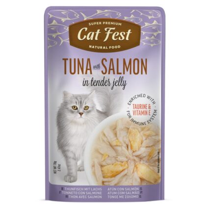 Cat Fest Cat Food Pouches – Tuna with Salmon in Tender Jelly - petsgalleria