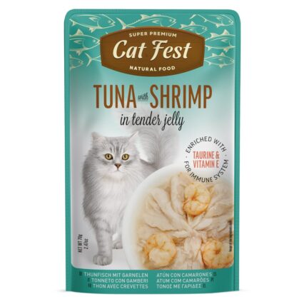 Cat Fest Cat Food Pouches – Tuna with Shrimp in Tender Jelly - petsgalleria