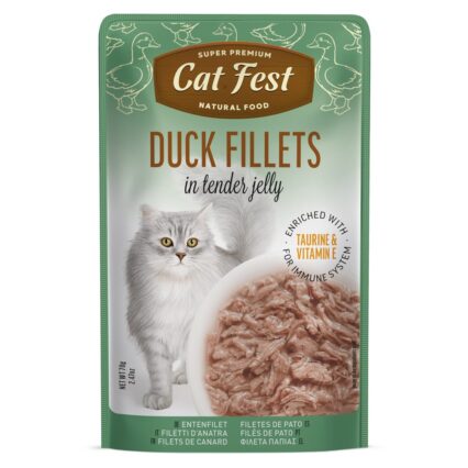 Cat Fest Cat Food Pouches – Duck Fillets in Tender Jelly - petsgalleria