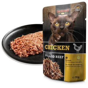 Leonardo Chicken + Extra Pulled Beef Cat Food - petsgalleria