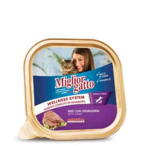 Migliorgatto Adult Cat Food AluTray Pate with Game - petsgalleria