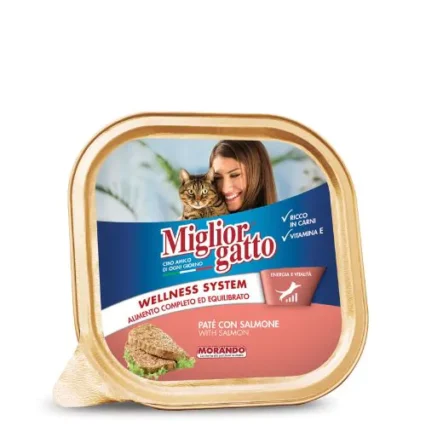 Migliorgatto Adult Cat Food AluTray Pate with Salmon - petsgalleria