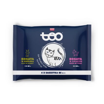 TEO Wet Cat Food 2 x Rich in Rabbit + 2 x Rich in Veal 85g - petsgalleria