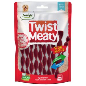 Dentalight Beef Flavor Twist Meaty Dog Chews - petsgalleria