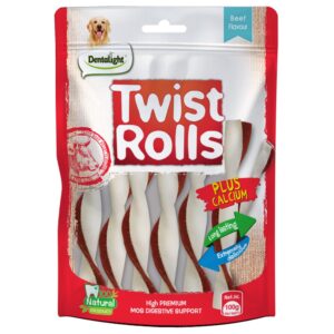 Dentalight Beef Flavor Twist Rolls Dog Treats - petsgalleria