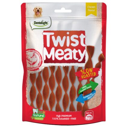 Dentalight Chicken Flavor Twist Meaty Dog Treats - petsgalleria