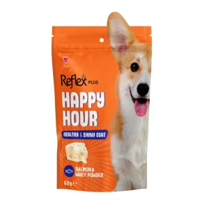 Reflex Happy Hour Dog Treats Shiny Coat – Salmon & Whey Powder by pets galleria pet store