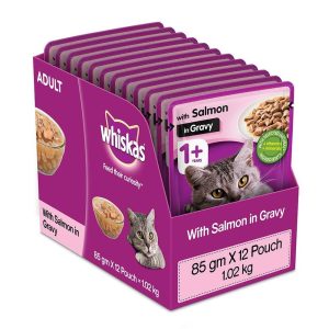 Whiskas Pouch Adult Wet Cat Food salmon in gravy by pet galleria pet store nairobi