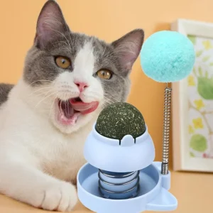 Catnip Ball Dispenser by pets galleria pet store blue